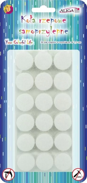 Koła rzepowe samoprzylepne rzepy 1,5cm 36 par - tantis.pl