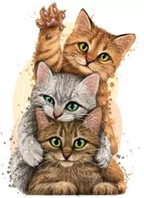 Diamentowa mozaika Kotki trzy 30x40cm 1008277