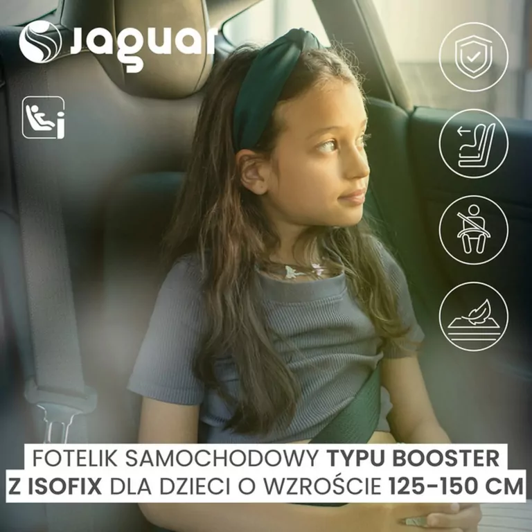 Caretero Fotelik Jaguar I-Size zielony (125-150cm) - tantis.pl