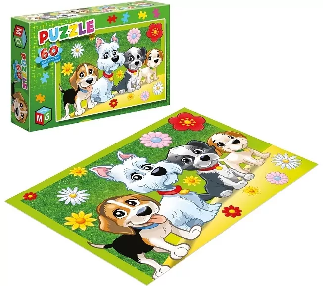 Puzzle 60. Pieski kwiatki - tantis.pl