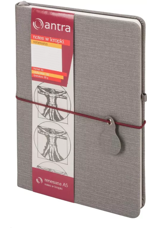 Notes A5 Kropki Szary. Renesans - tantis.pl