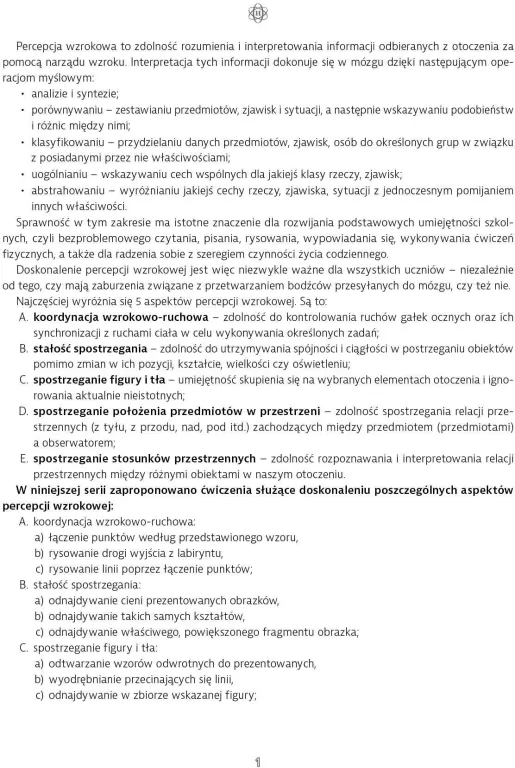 Trening percepcji wzrokowej. Część B. Ćwiczenia - tantis.pl