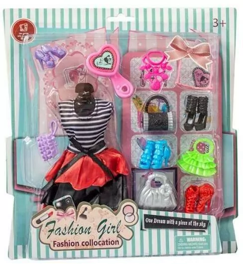 Sukienka dla lalek z akcesoriami mix - tantis.pl