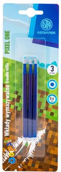 Wkłady wymazywalne niebieskie ASTRAPEN Oops! PIXEL ONE 3 szt. blister - tantis.pl