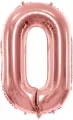 Balon foliowy cyfra 0 86cm różowe złoto - tantis.pl