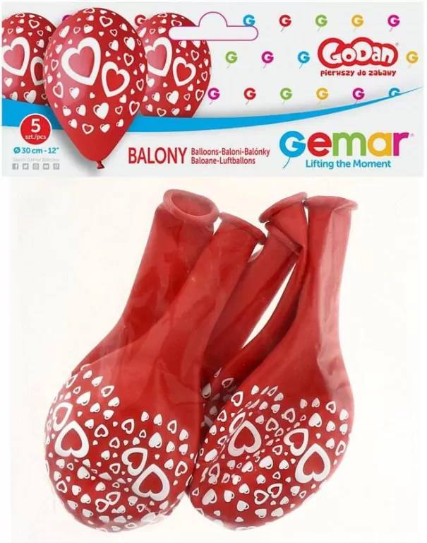 Balony Gemar serduszka 30cm - tantis.pl