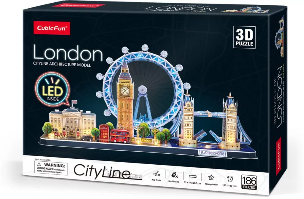 Cubic Fun. Puzzle 3D LED. Cityline Londyn - tantis.pl