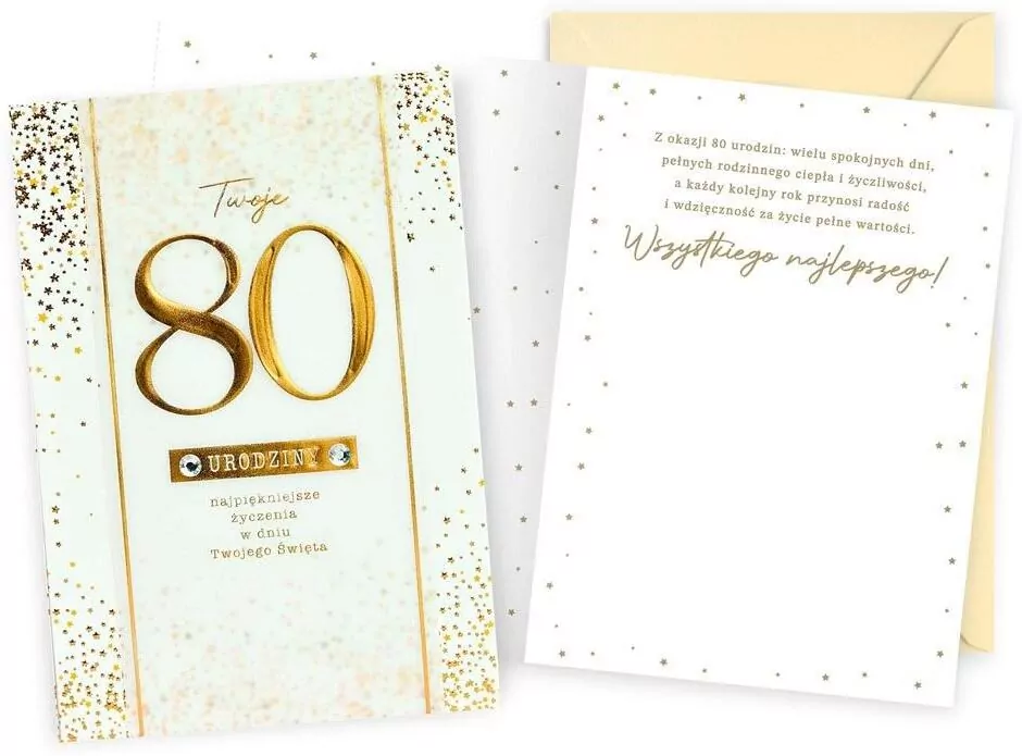 Karnet B6 Urodziny 80 - tantis.pl
