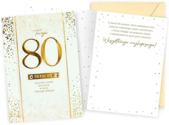 Karnet B6 Urodziny 80