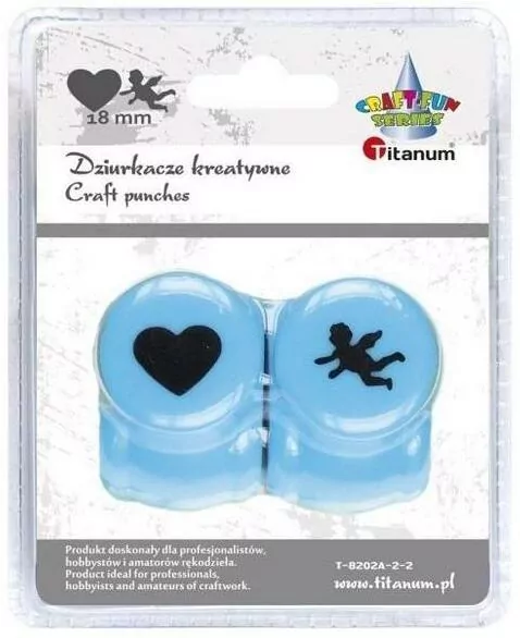 Zestaw dziurkaczy 18mm. Motyw serce, amorek - tantis.pl