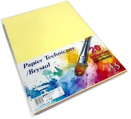 Papier techniczny brystol A3 kolorowy 100 arkuszy - tantis.pl