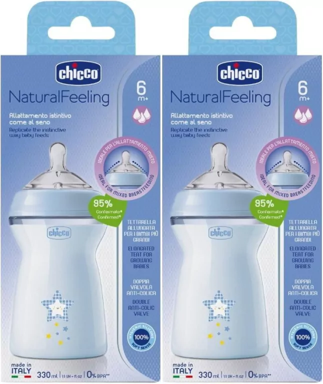 Multipak: Butelka plastikowa NaturalFeeling nieb 330ml 6m+ x2 - tantis.pl