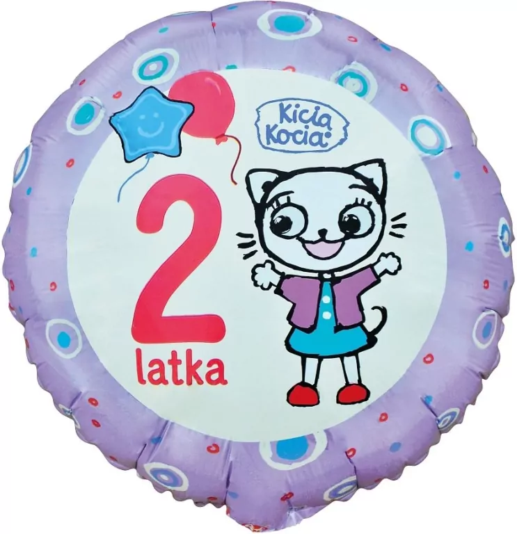 Balon foliowy Kicia Kocia 2 latka 46cm - tantis.pl