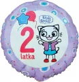 Balon foliowy Kicia Kocia 2 latka 46cm - tantis.pl