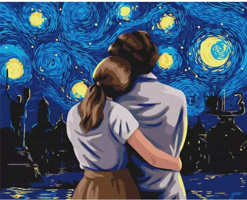 Malowanie po numerach - Wieczór pod gwiazd. 40x50 - tantis.pl