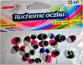 Ruchome oczka owalne z kolorowymi rzęsami, 26 sztuk - tantis.pl