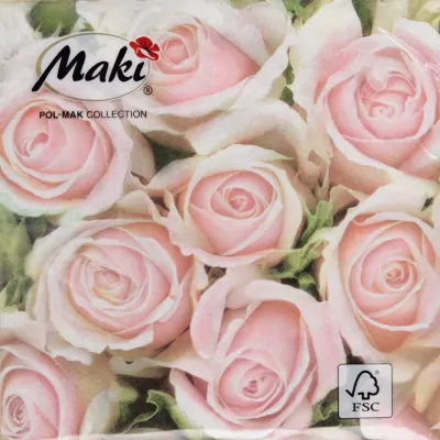 SERWETKA PAP 3W 330X330 KWIAT ROZA ROZ PM OP20SZ