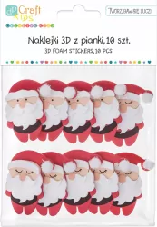 Naklejki 3D z piankami mikołaje