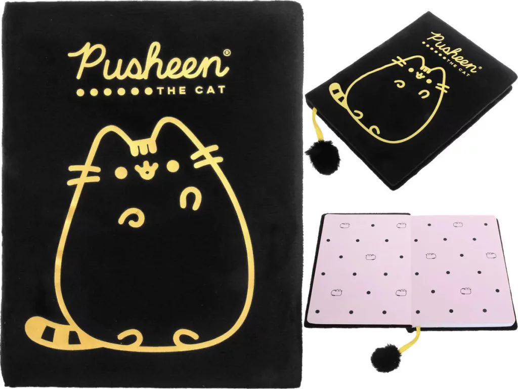 Notatnik pluszowy A5/96K gold Pusheen - tantis.pl