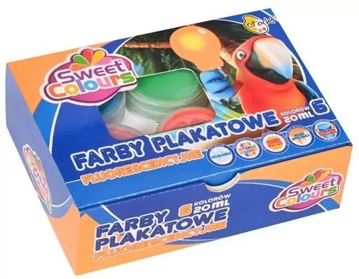 Farby plakatowe fluorescencyjne 6 kolorów 20ml - tantis.pl