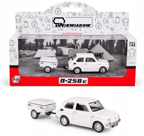 Fiat 126p + przyczepa Niewiadów Krótka biały - tantis.pl