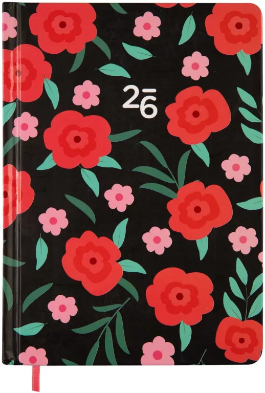 Kalendarz tygodniowy 2026. B6 Czerwone Kwiaty - tantis.pl