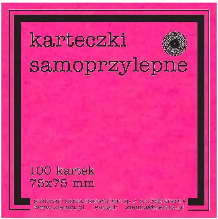 Karteczki samoprzylepne Fluo 75x75mm 100K róż - tantis.pl