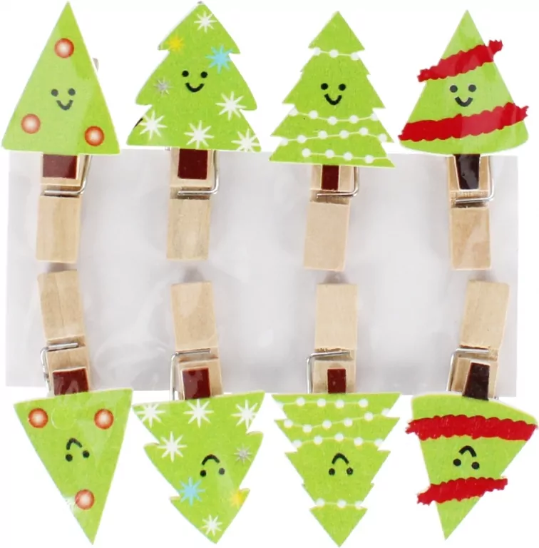 Ozdoba dekoracyjna. Boże Narodzenie klamerki. Choinka - tantis.pl