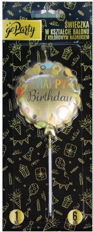Świeczka w kształcie balonu Happy Birthday - tantis.pl