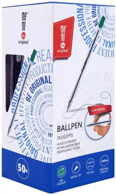 Długopis biurowy 0,7mm zielony  MemoBe - tantis.pl