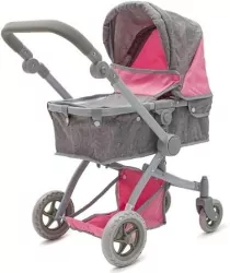Wózek dla lalek 2w1 Sophie pink-grey