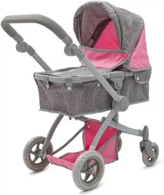 Wózek dla lalek 2w1 Sophie pink-grey