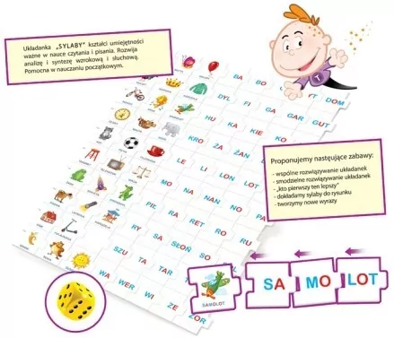 Poznajemy sylaby z Profesorkiem. Układanka edukacyjna - tantis.pl