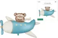 Balon foliowy Miś w Samolocie 94x61cm - tantis.pl