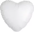 Balon foliowy metalik biały serce 43cm - tantis.pl