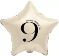 Balon foliowy Gwiazda kremowa cyfra 9 44cm - tantis.pl