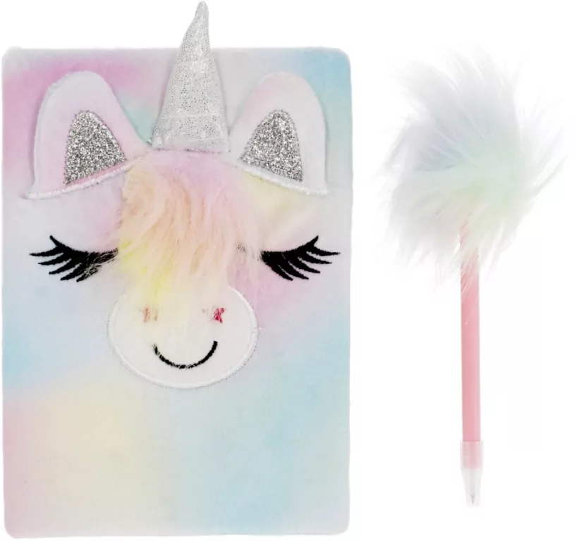 Notes pluszowy Unicorn + długopis - tantis.pl