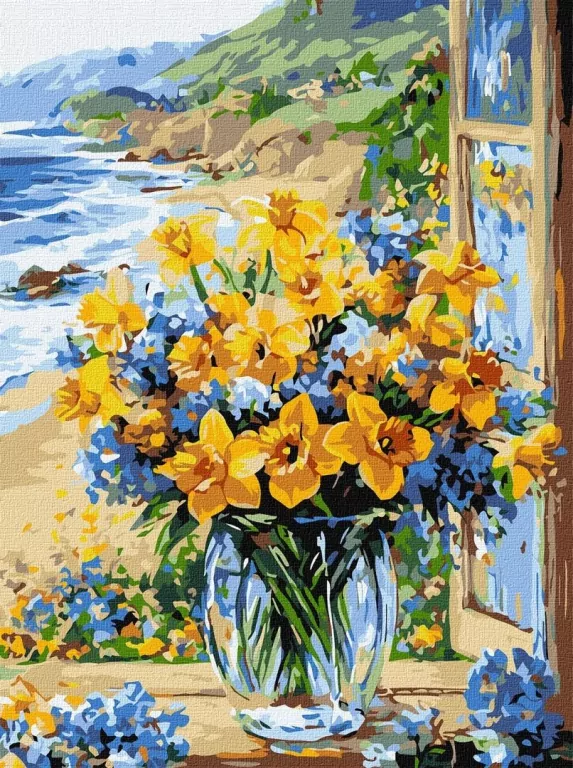 Malowanie po numerach - Kwiatowe wybrzeże 30x40cm - tantis.pl