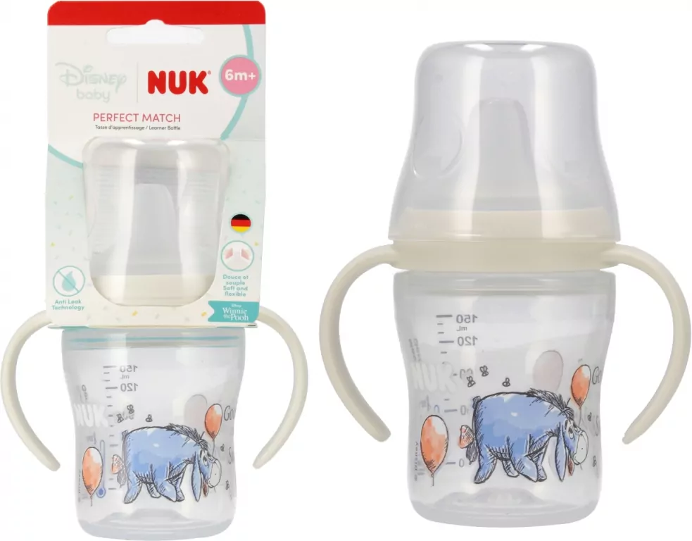 NUK. Butelka do nauki picia z ustnikiem. 150 ml. Osioł - tantis.pl