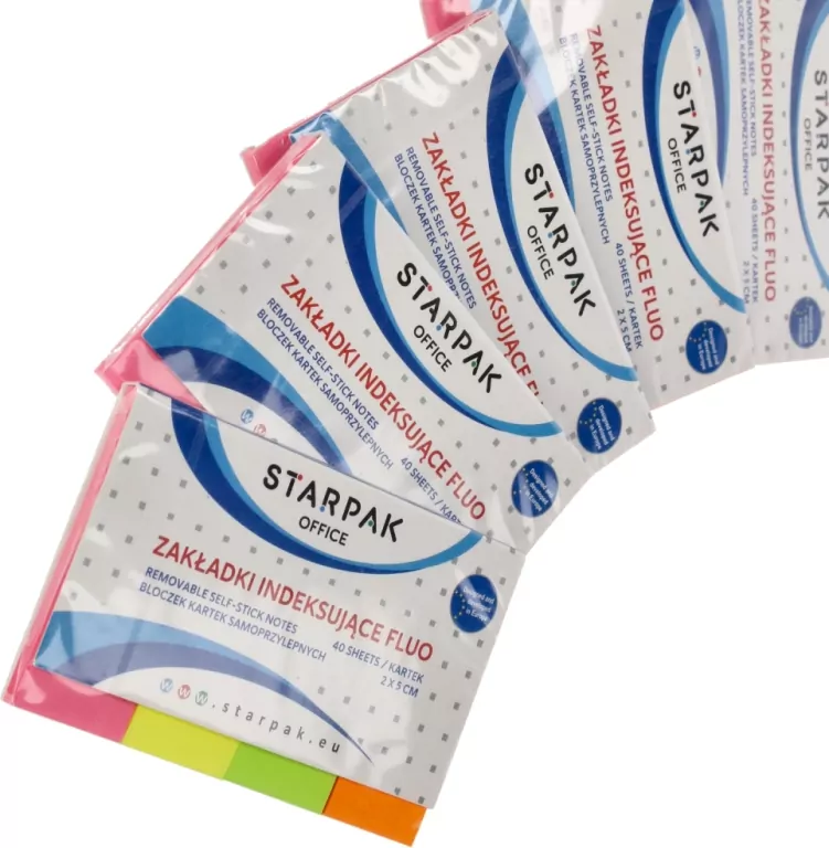 Zakładka indeksująca fluo 20x50mm/40k. 4 kolory - tantis.pl