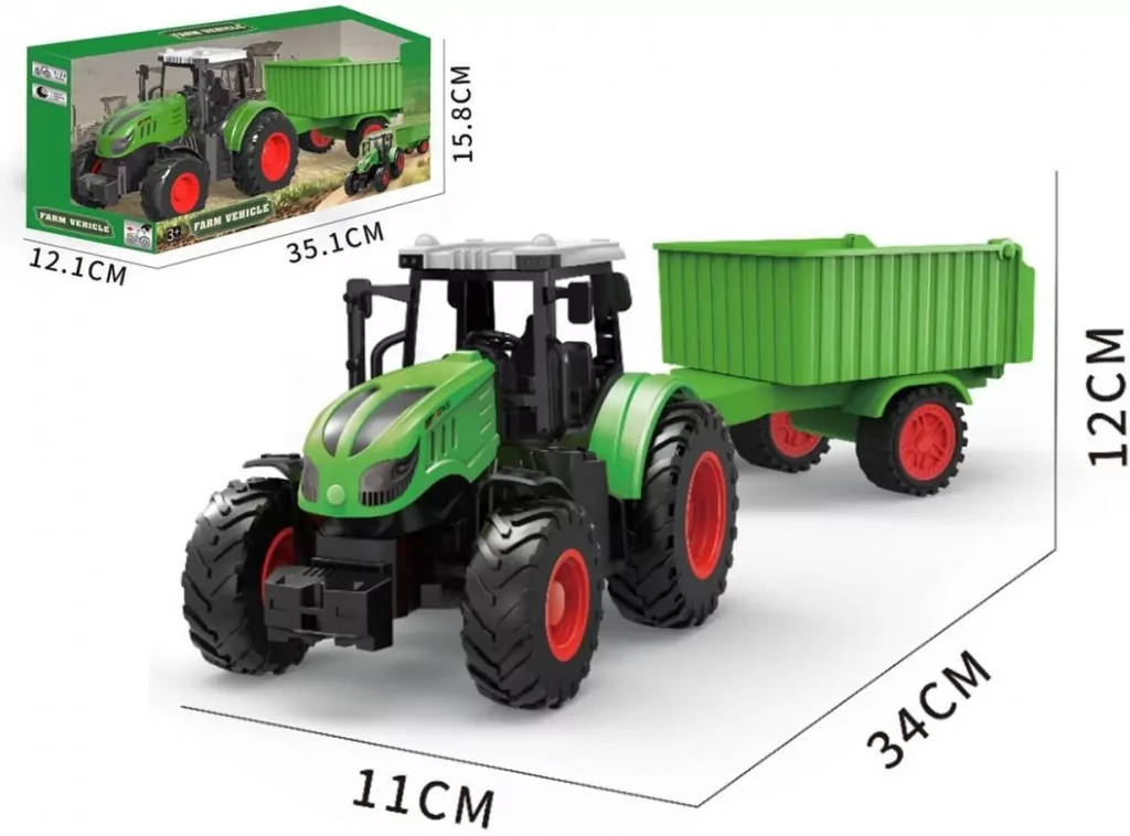 Traktor z przyczepą 34x11x12cm - tantis.pl