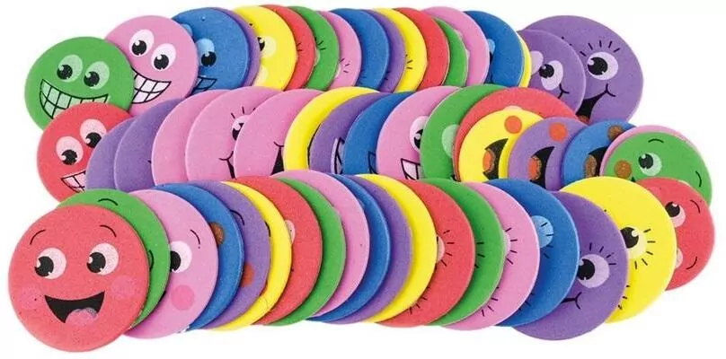 Naklejki z pianki. Buźki, 54 sztuki - tantis.pl