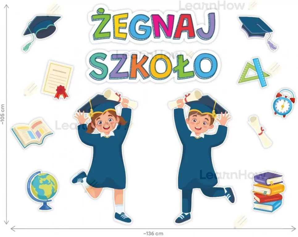 Dekoracja klasowa - Żegnaj szkoło 13el - tantis.pl