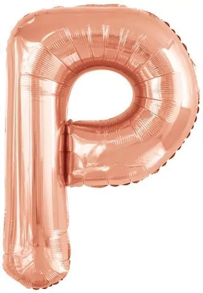 Balon foliowy litera P różowe złoto 60,5x86cm - tantis.pl