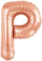 Balon foliowy litera P różowe złoto 60,5x86cm - tantis.pl