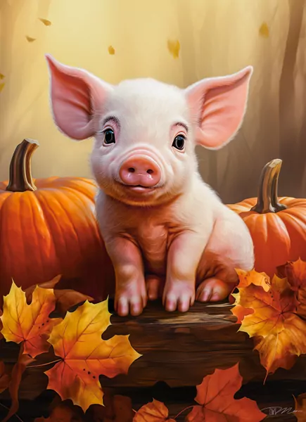Puzzle 300 Cute Fall Piglet CASTOR - tantis.pl