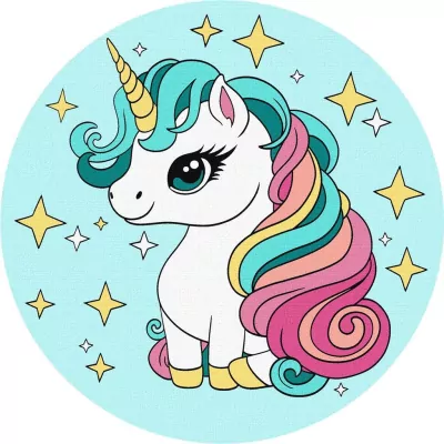 Malowanie po numerach. Mały jednorożec 19cm