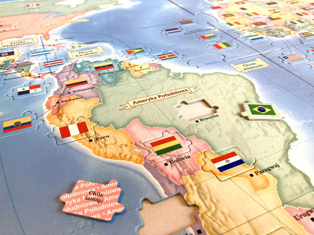 Puzzle konturowe Flagmistrz. Flagi i stolice... - tantis.pl