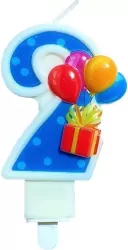 Świeczka urodzinowa 2 z balonami