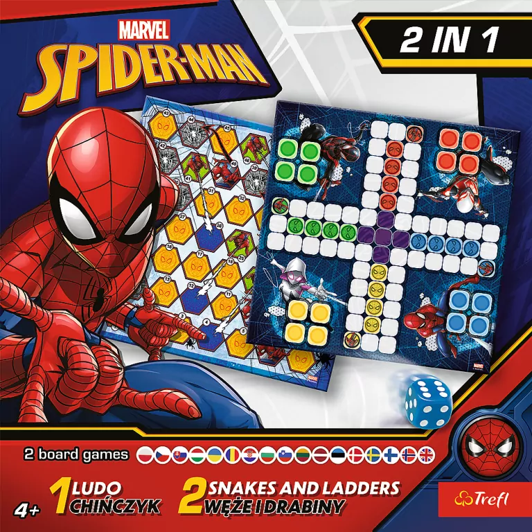 Gra 2w1 Chińczyk/Węże i drabiny Spider-Man - tantis.pl